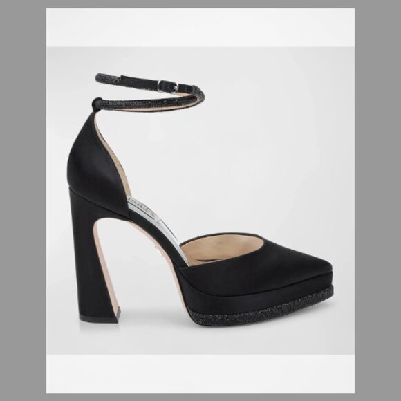 Badgley Mischka Eliana Embellished Satin Cocktail Pumps (Orig $275) w/tax (9.5) - Picture 1 of 8
